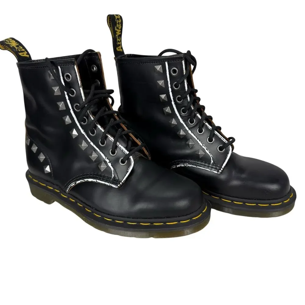 Dr. Martens Women's 1460 8-Eye Stud Black Boots Size 8